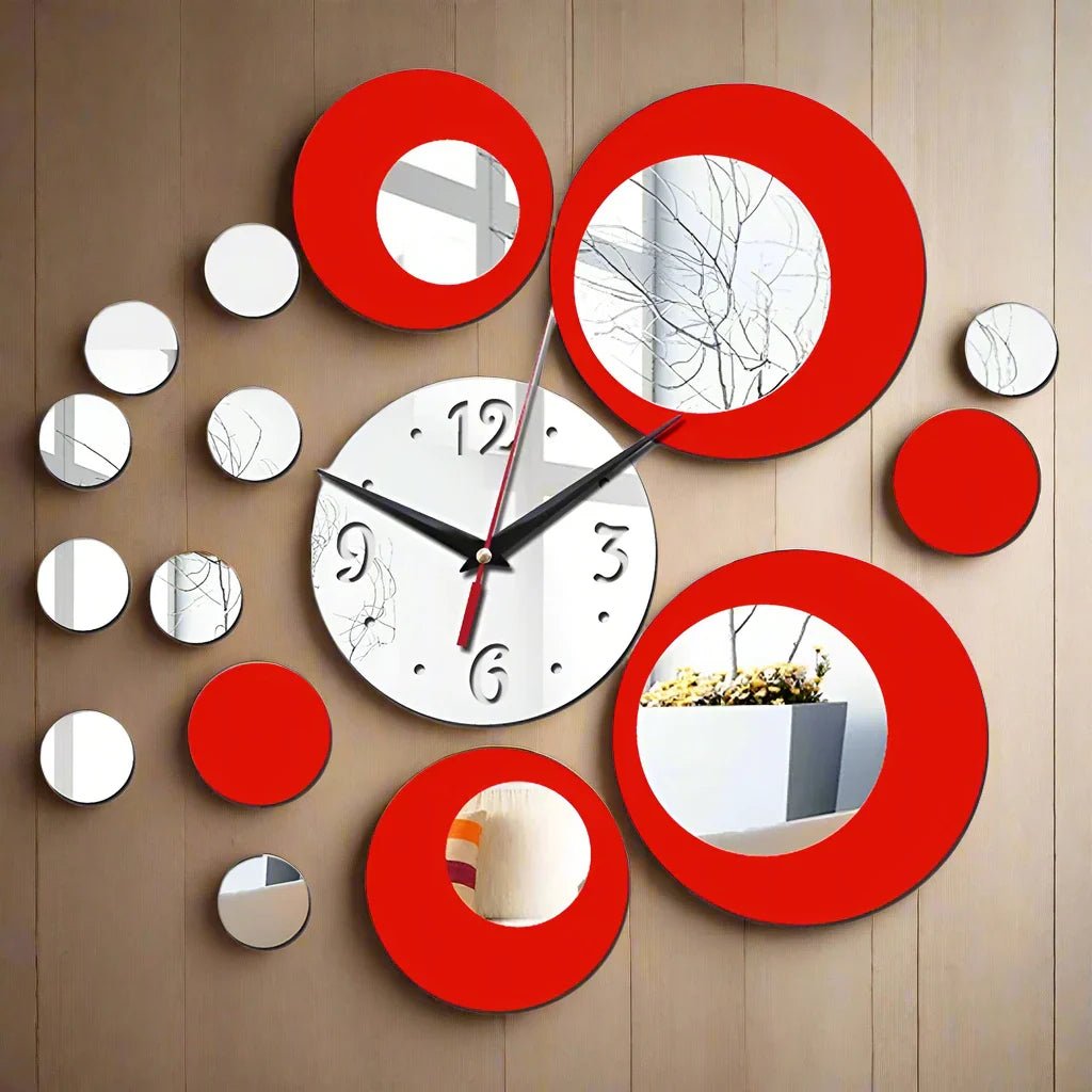 Horloge Murale - WallClockWatch™ - Rouge - L'élégance a du style