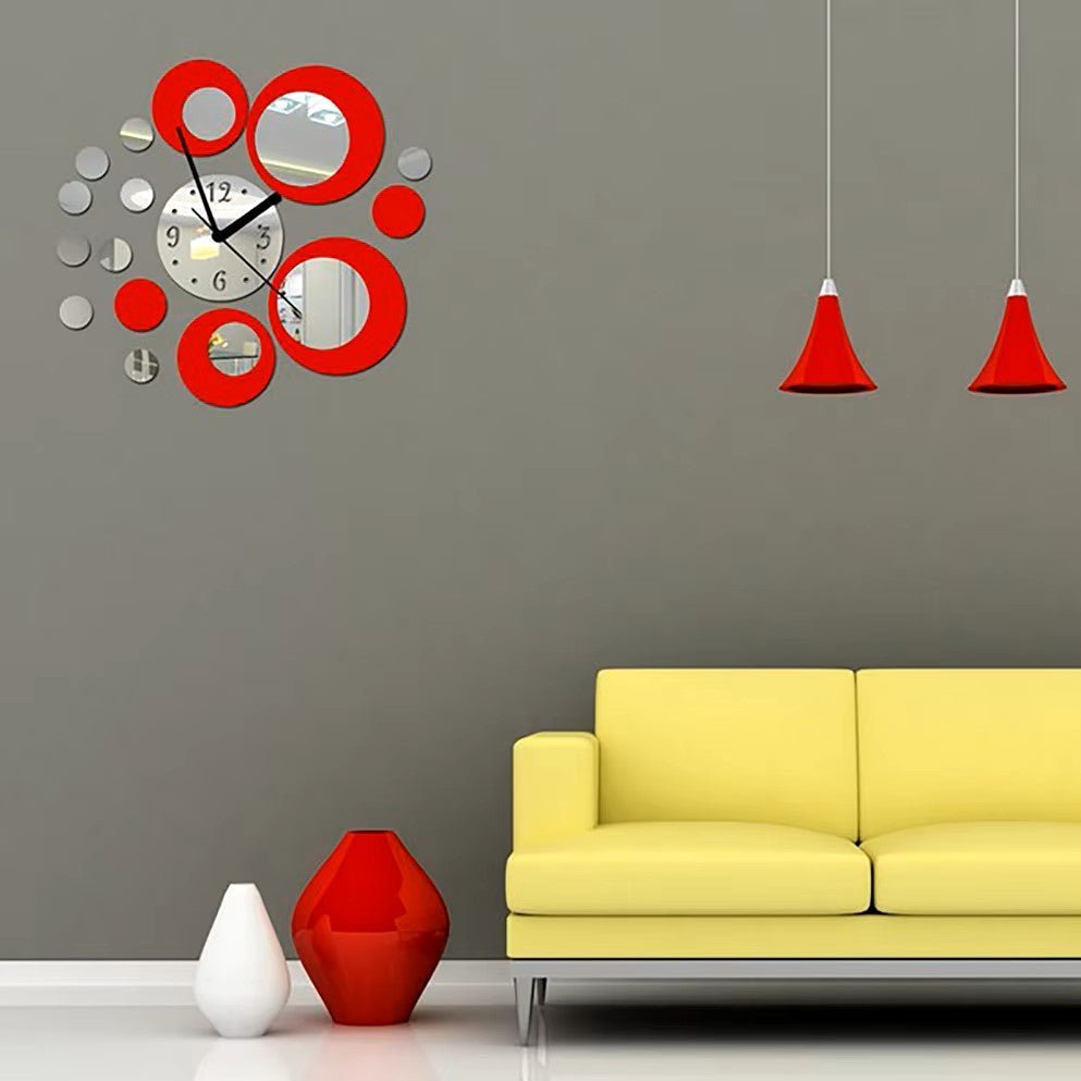 Horloge Murale - WallClockWatch™ - Rouge - L'élégance a du style